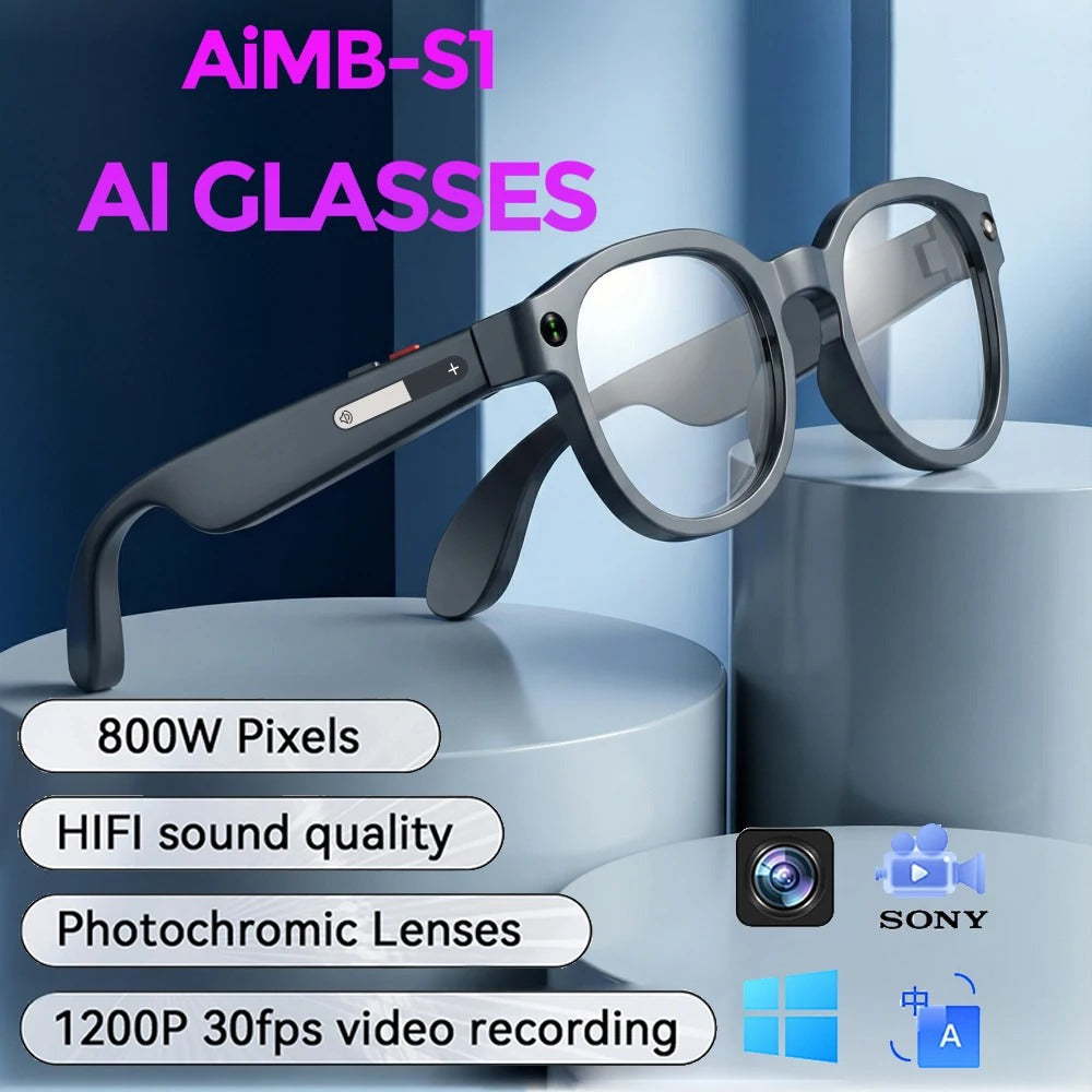 AI Camera Smart Glasses,8MP 2K HD Camera,Smart Translation.Take photos to identify items
